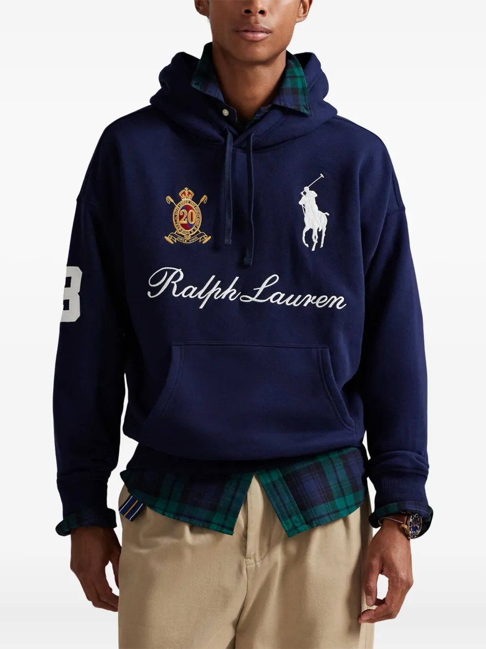 Polo Ralph Lauren Logo-detail Hoodie In Blue