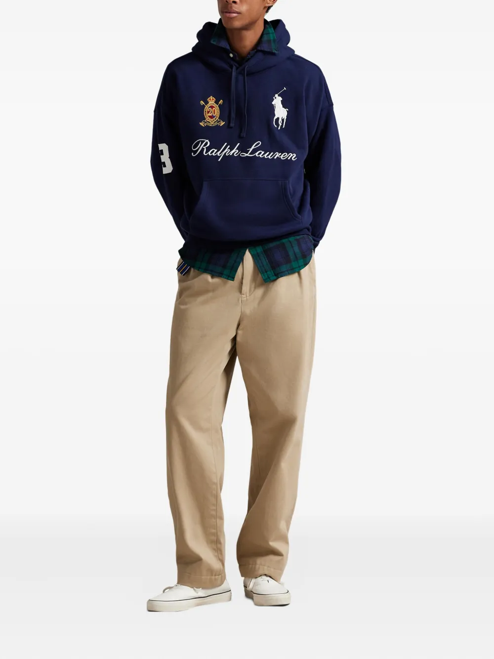 Polo Ralph Lauren Logo-detail Hoodie In Blue