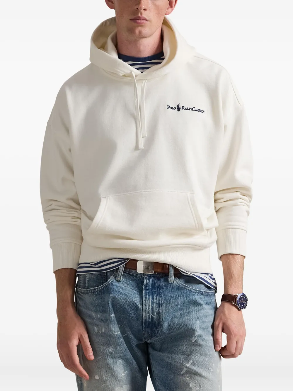 Polo Ralph Lauren Hoodie met opgestikte zak Beige