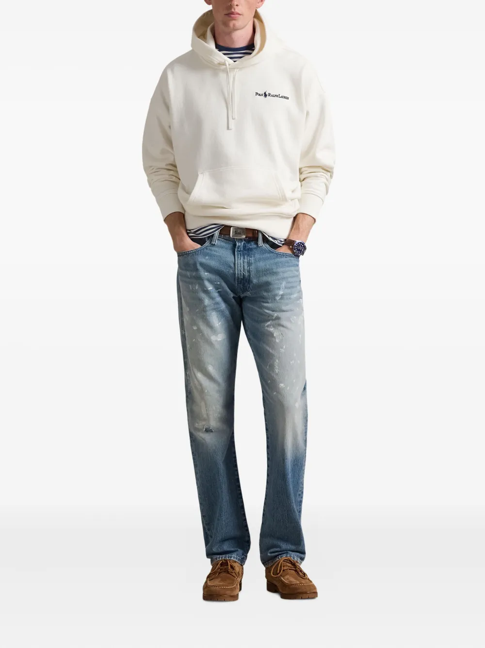 Polo Ralph Lauren Hoodie met opgestikte zak Beige