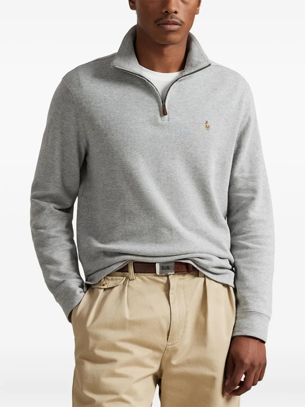 Polo Ralph Lauren Half-zip Sweatshirt In Gray