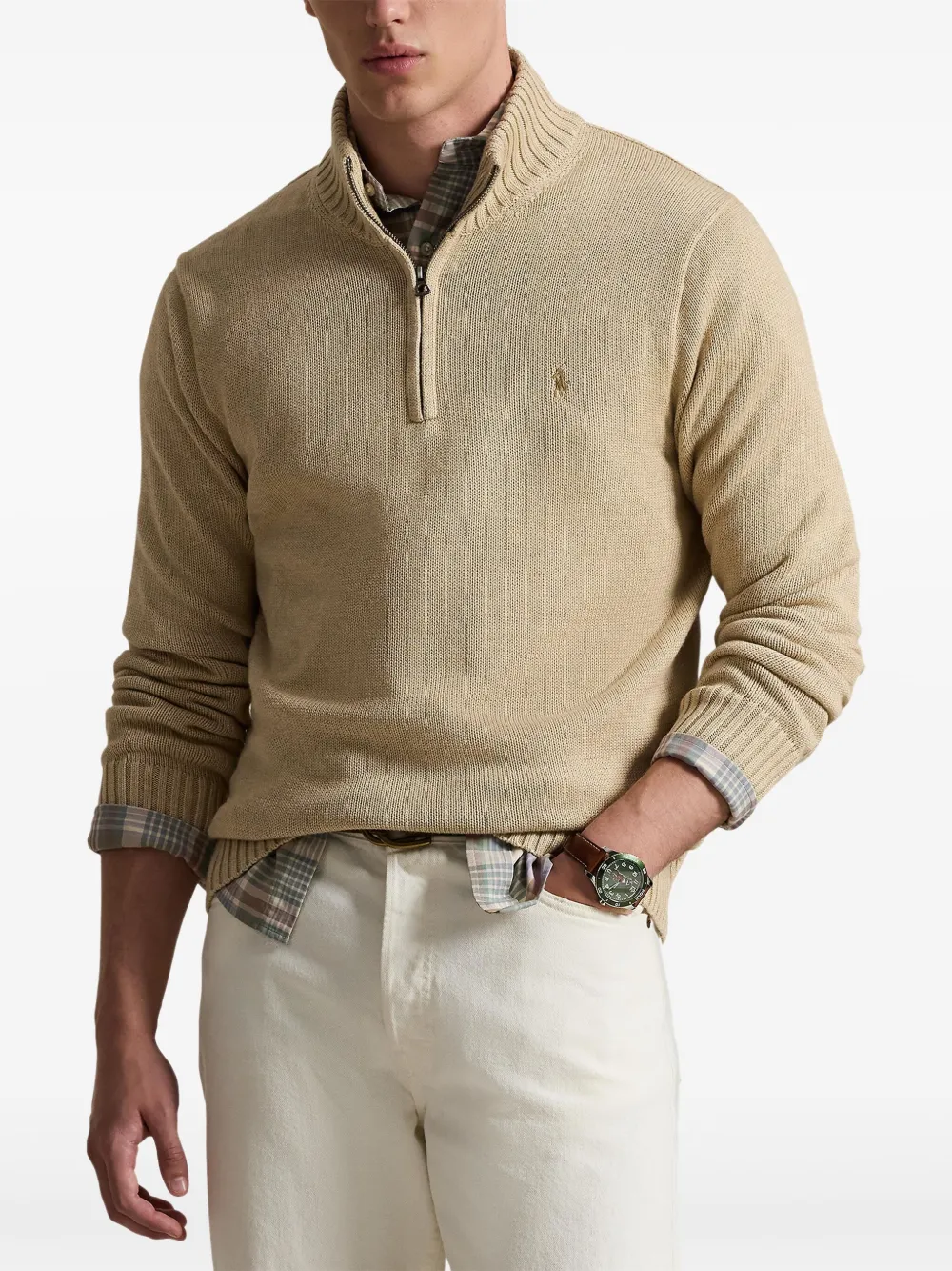 Polo Ralph Lauren Trui met lange mouwen en rits Beige