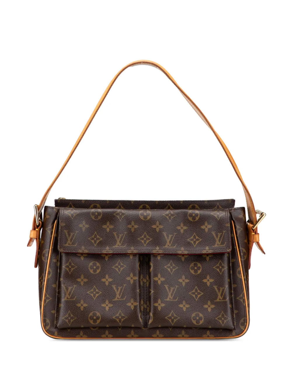 Pre-owned Louis Vuitton 2003 Monogram Viva Cite Gm Shoulder Bag In Brown