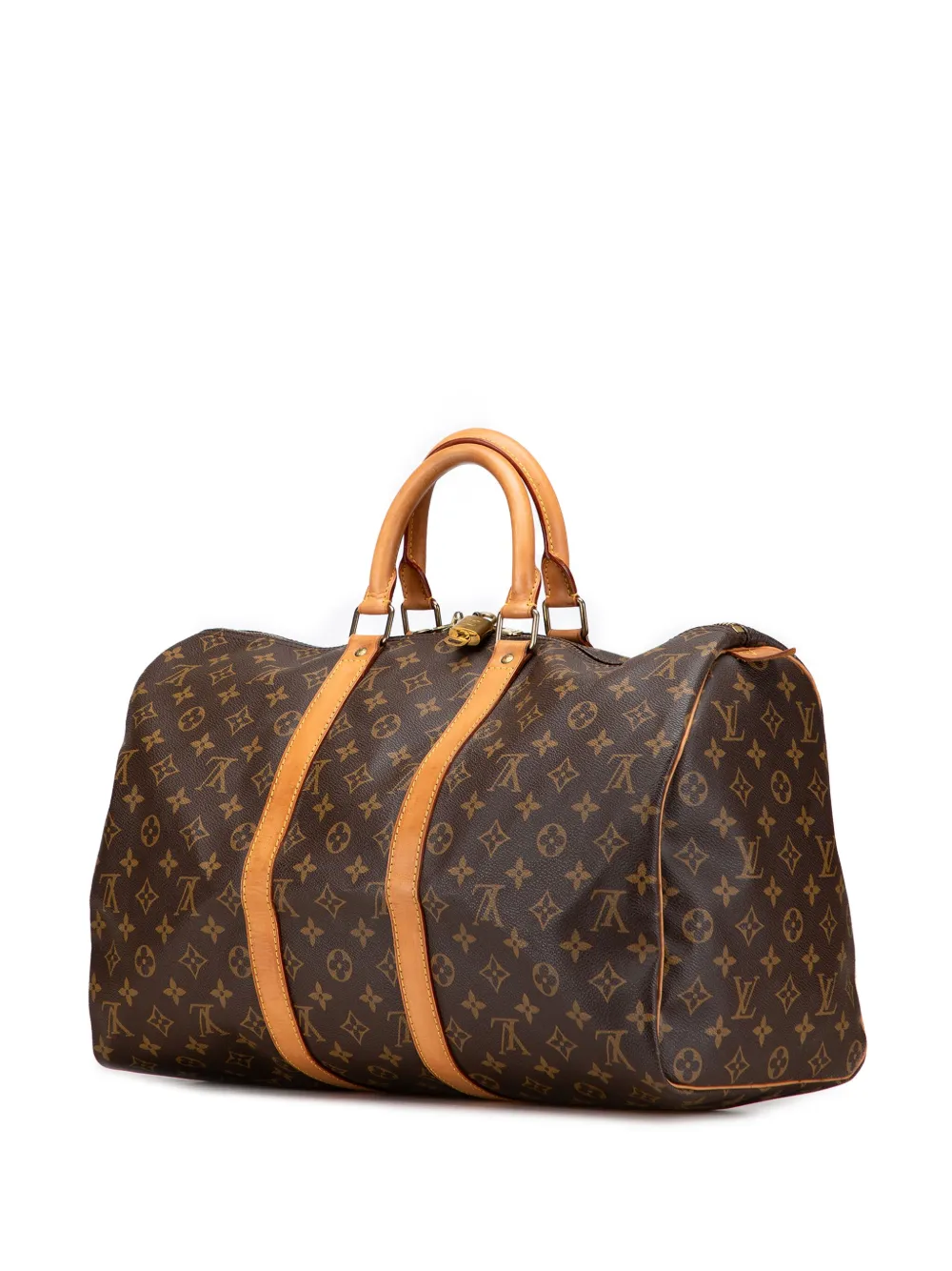 Pre-owned Louis Vuitton 1995 Monogram Keepall 45 Travel Bag In Brown