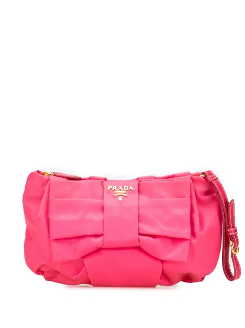 Prada Pre-Owned 2013-2025 Tessuto Bow Wristlet clutch bag