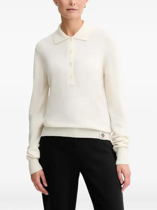 Bally Logo-patch Polo Top in Neutrals