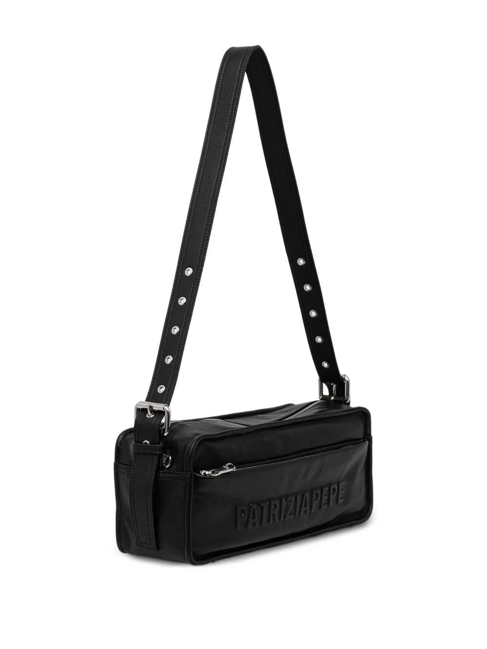 Patrizia Pepe medium (Im)perfection logo-detail cross body bag – Black