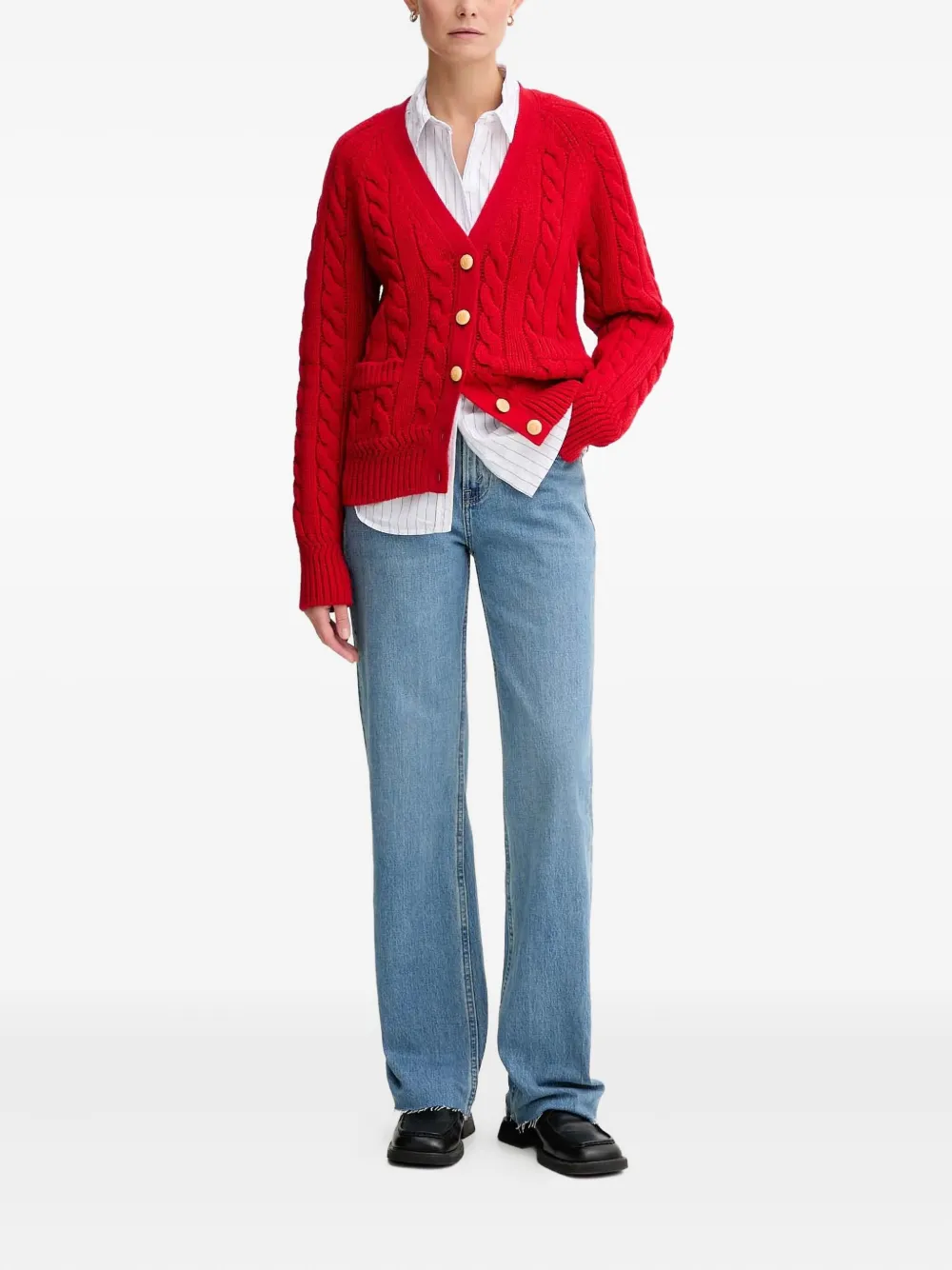 Bally Cable-knit Cardigan In Red