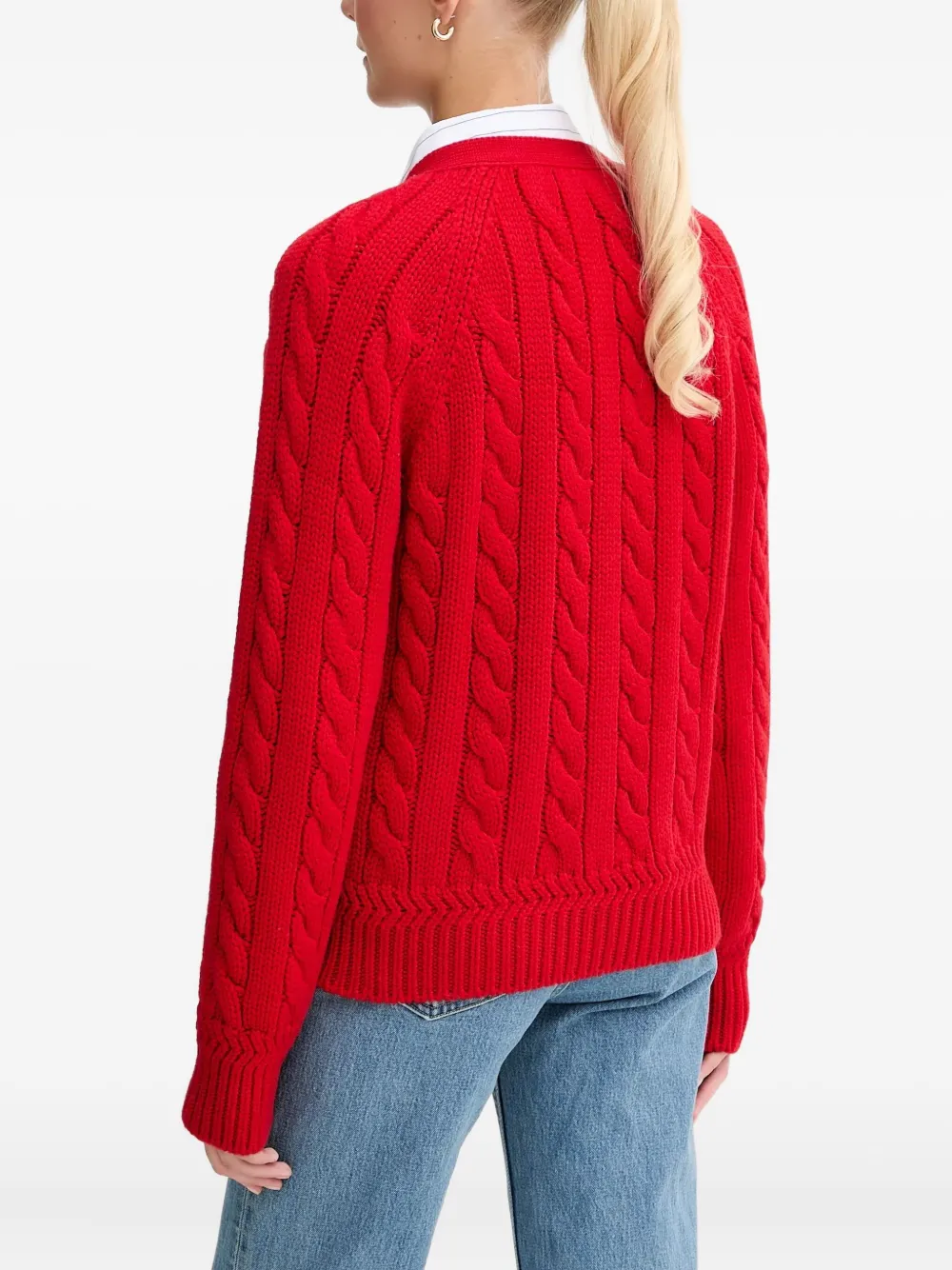 Bally Cable-knit Cardigan In Red