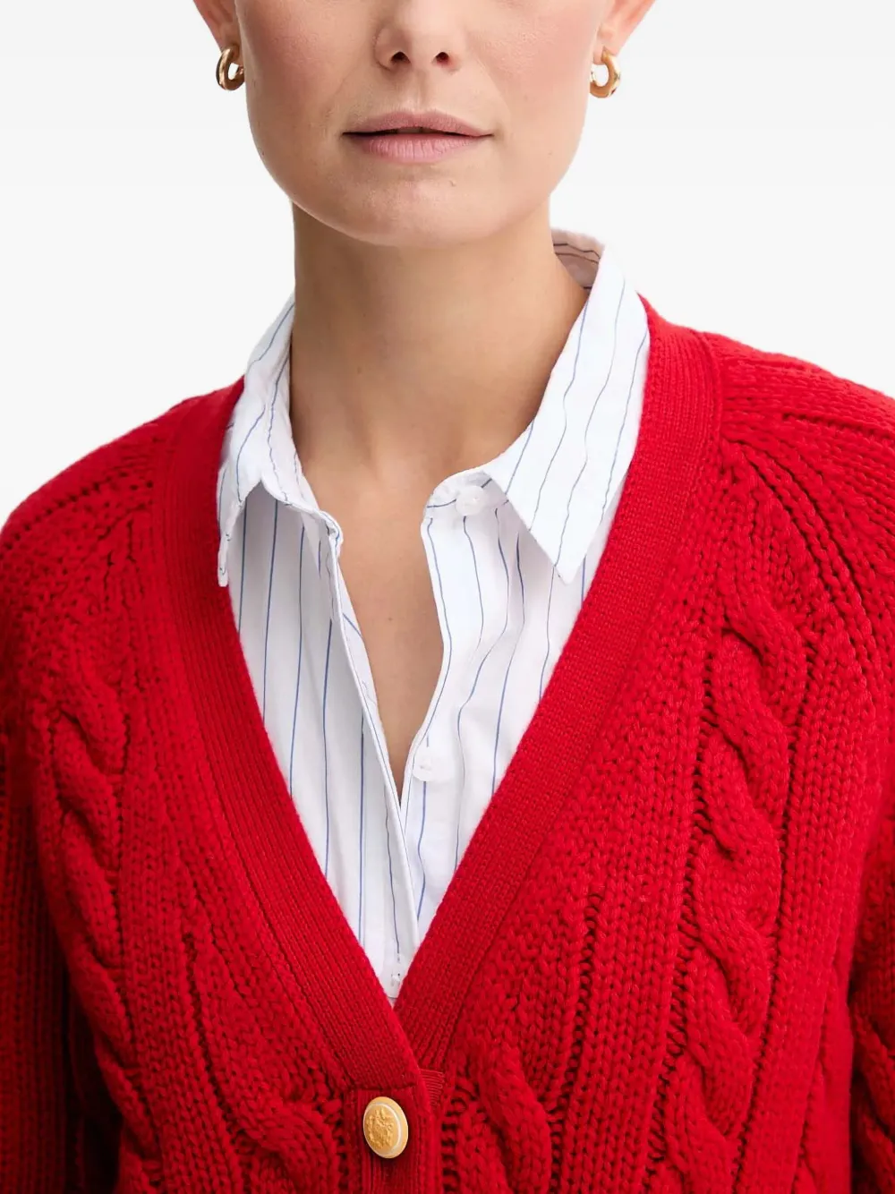 Bally Cable-knit Cardigan In Red