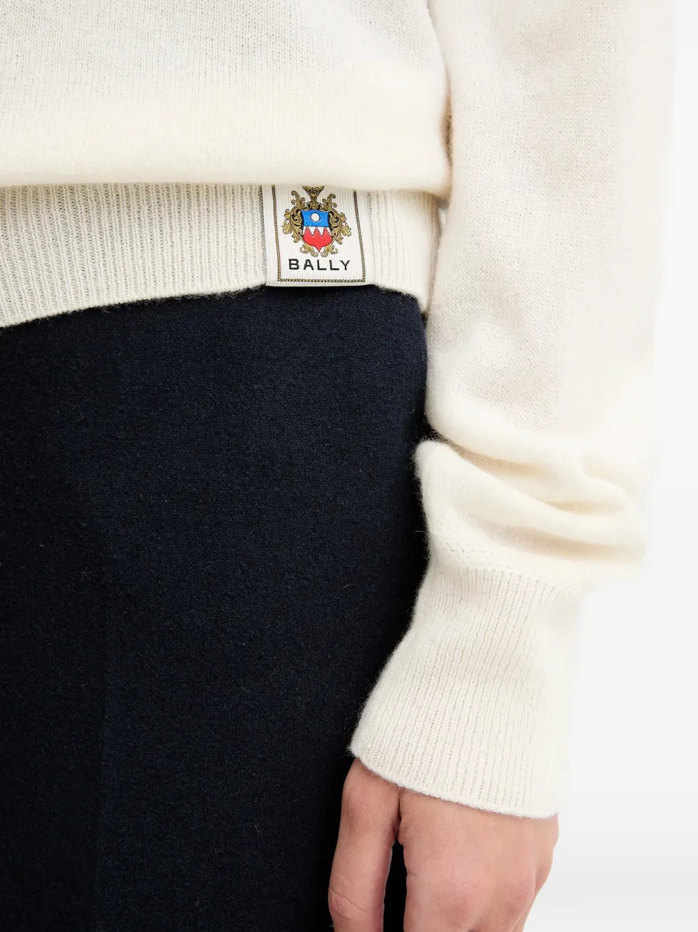 Bally Logo-patch Sweater in Neutrals, view 5