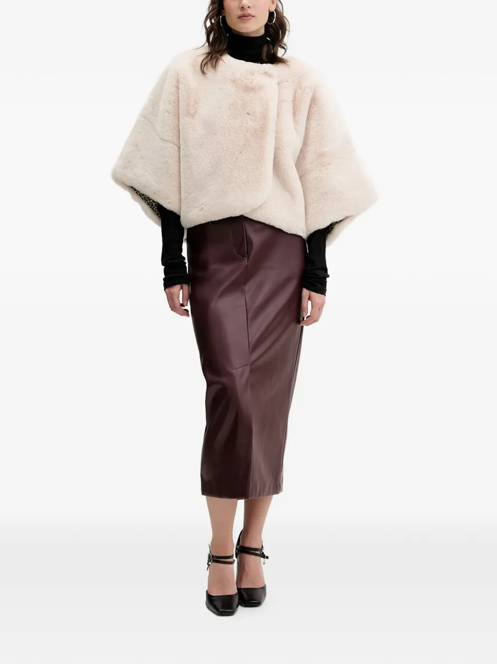 Blumarine single-breasted coat | Faux Fur & Shearling Coats | Image 2