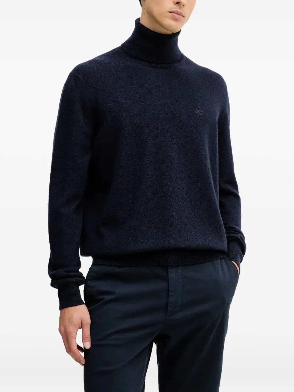 Bally logo-embroidered roll-neck sweater | Blue | Image 1