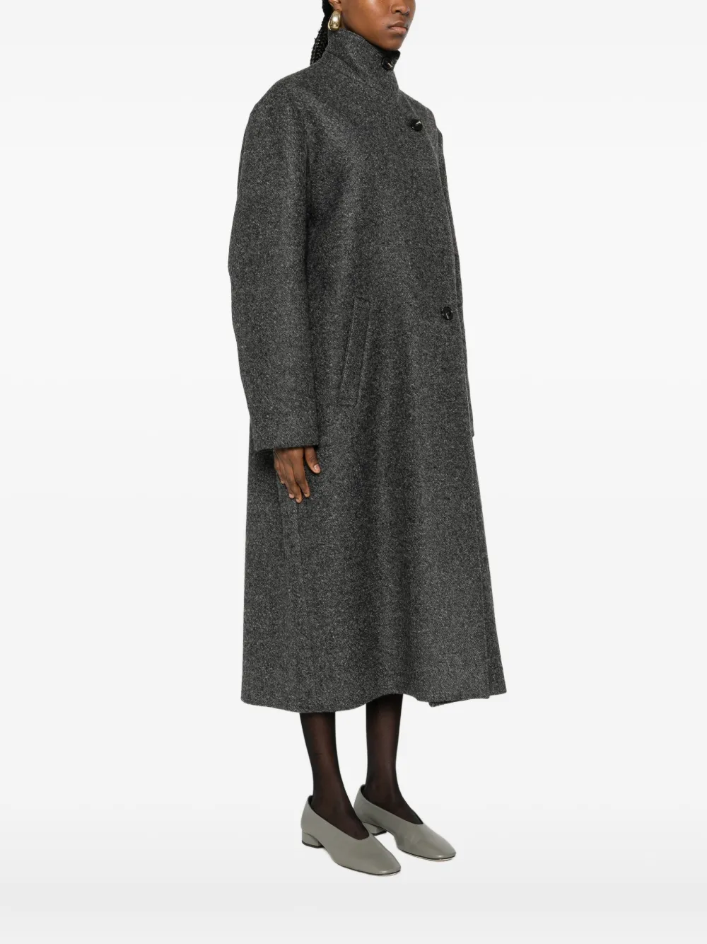 Soeur Germain Long Grey Wool Coat In Gray