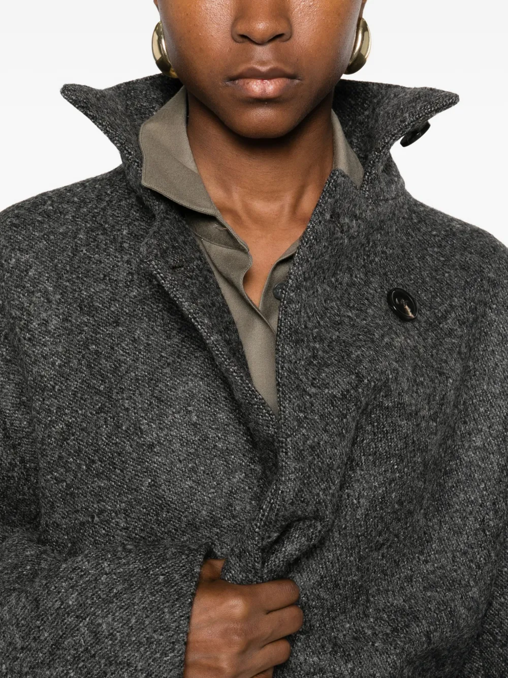 Soeur Germain Long Grey Wool Coat In Gray