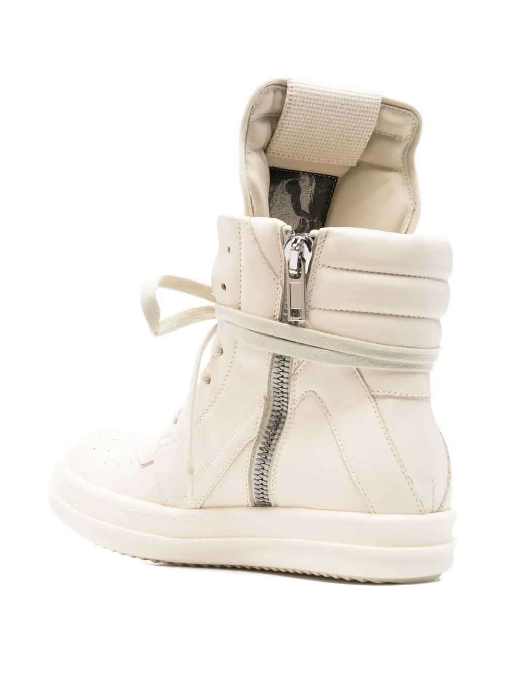 Rick Owens Lace-up Zip-fastening Sneakers In Neutral