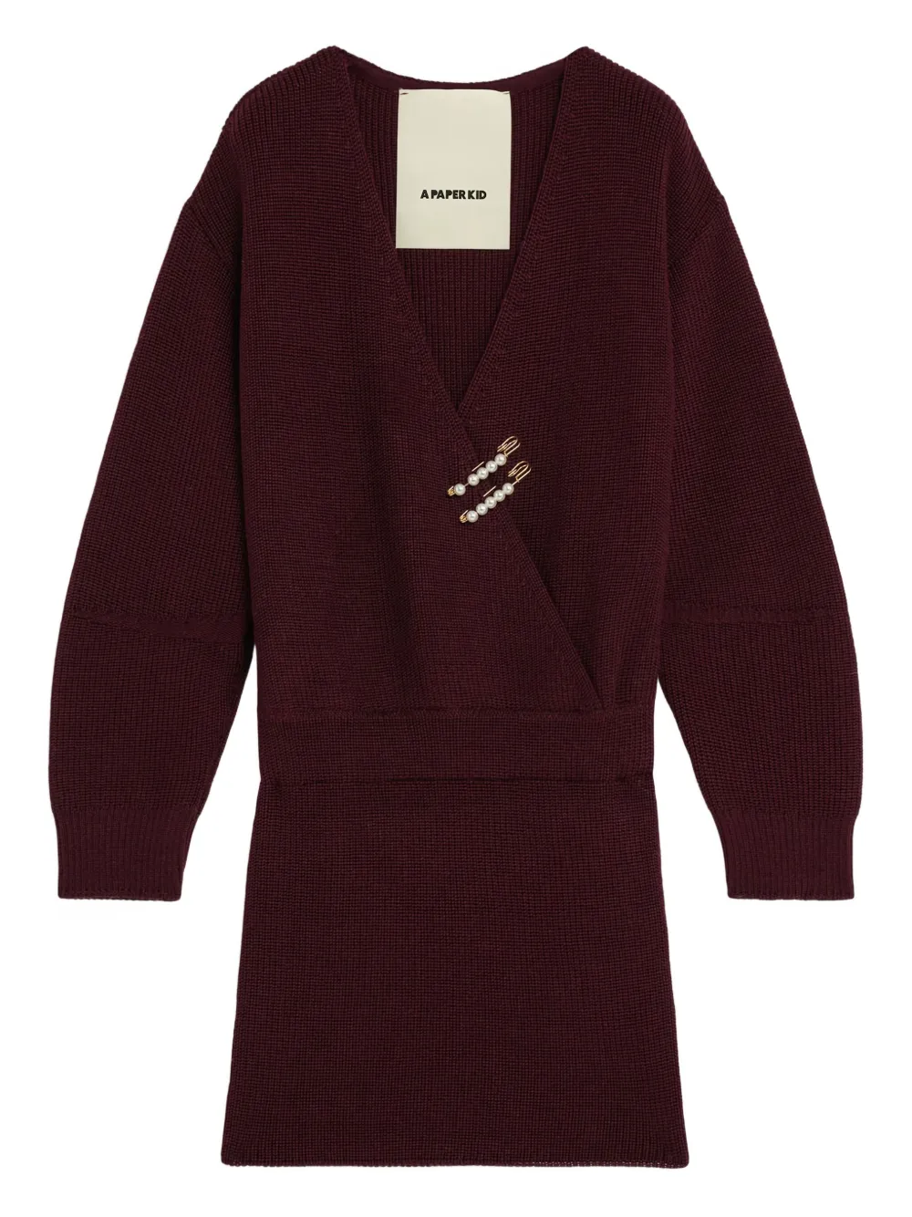 A Paper Kid セーフティピン ラップドレス - パープル