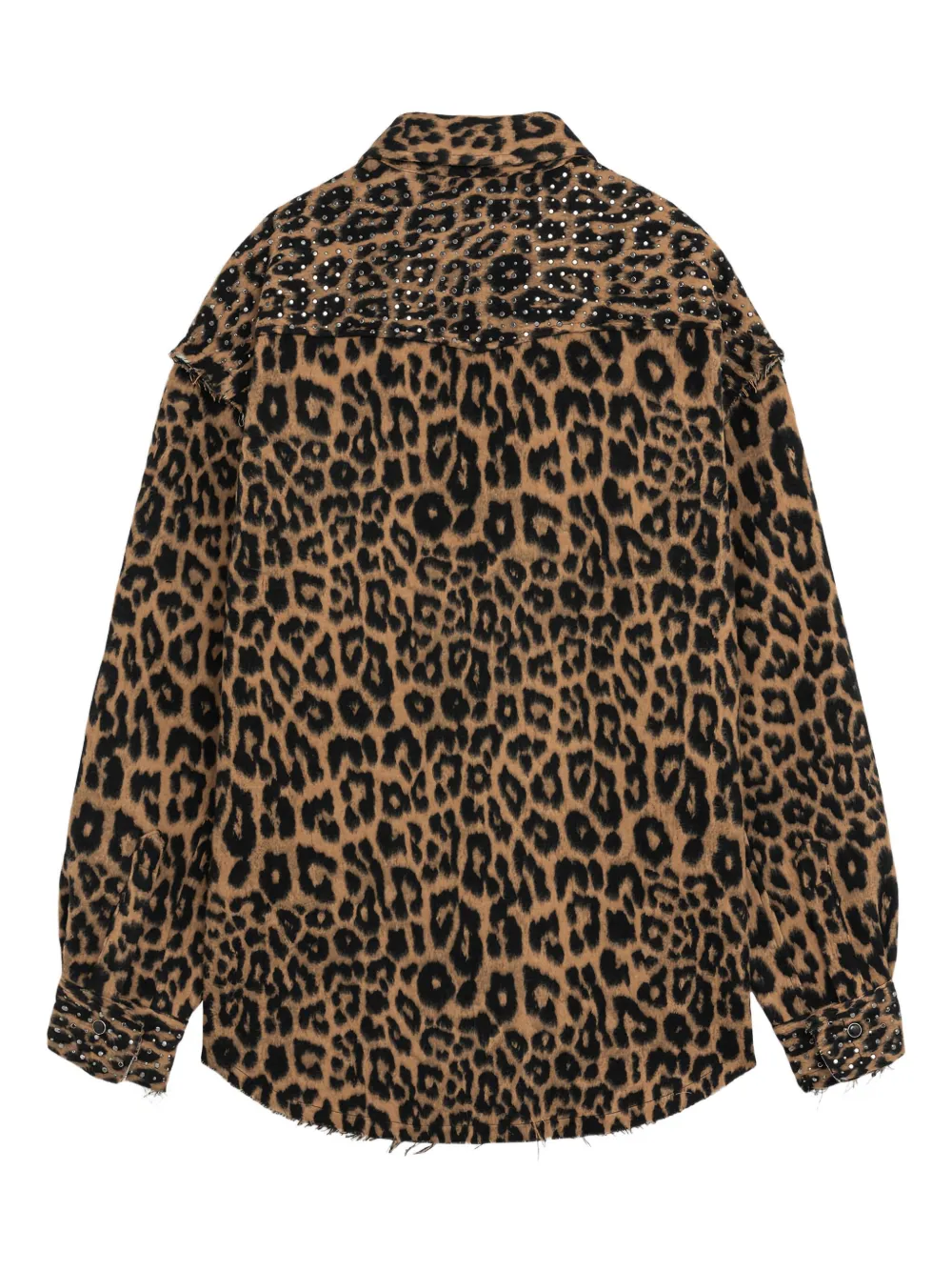 A Paper Kid Blouse verfraaid met luipaardprint - Bruin