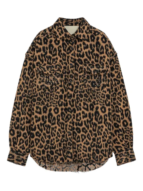 A Paper Kid leopard embellished shirt