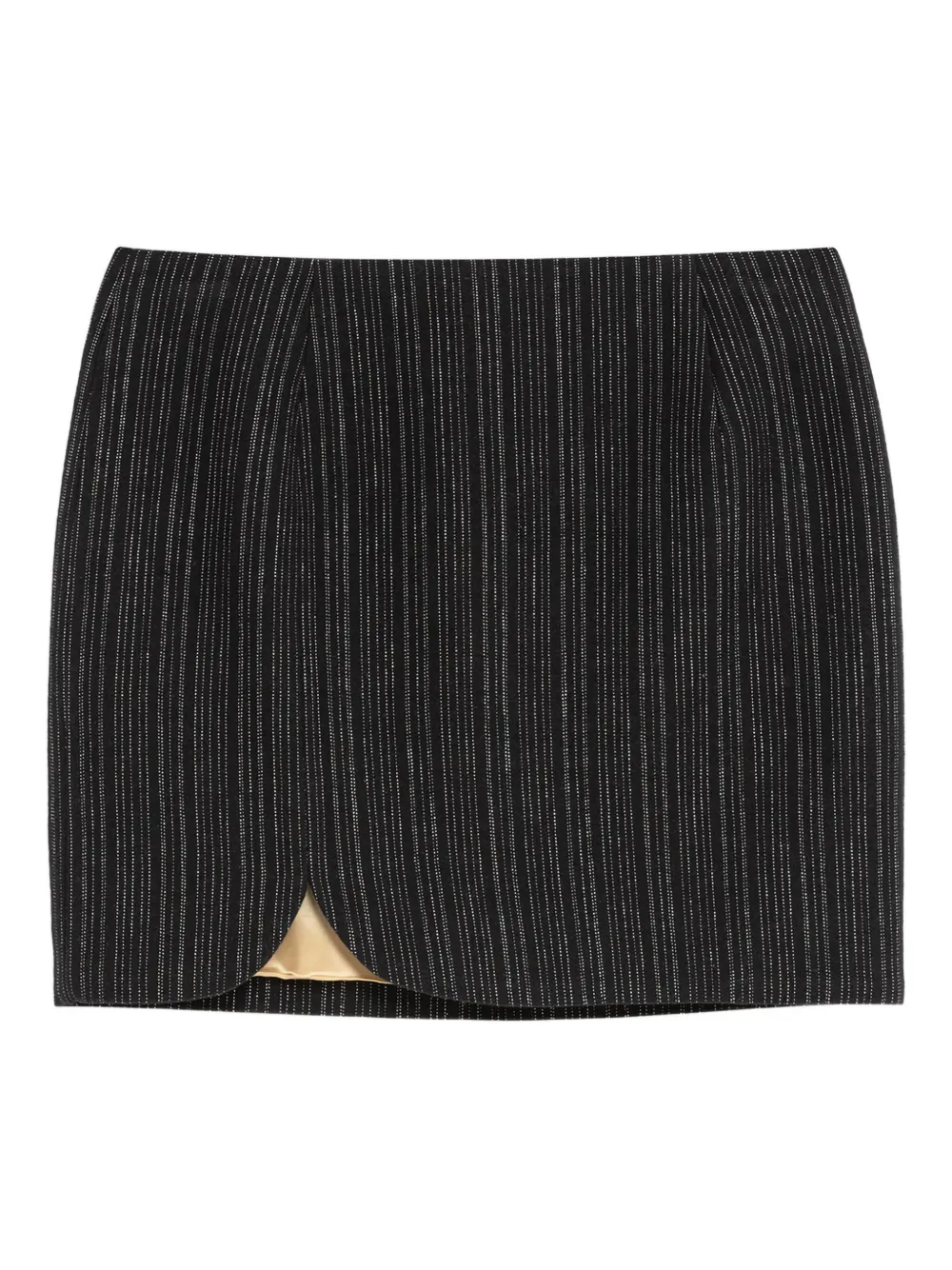 A Paper Kid Striped-slit Mini Skirt In Black