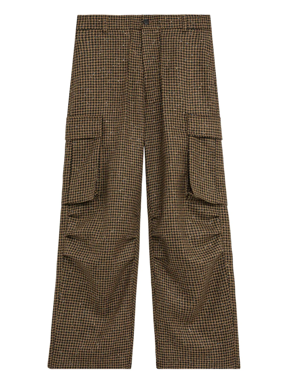 A Paper Kid Houndstooth Cargo Pants In Gray