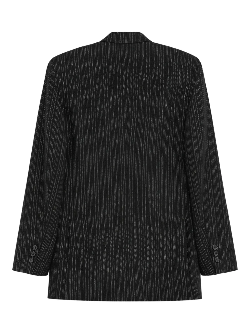 A Paper Kid Pinstripe Double-breasted Jacket In Black