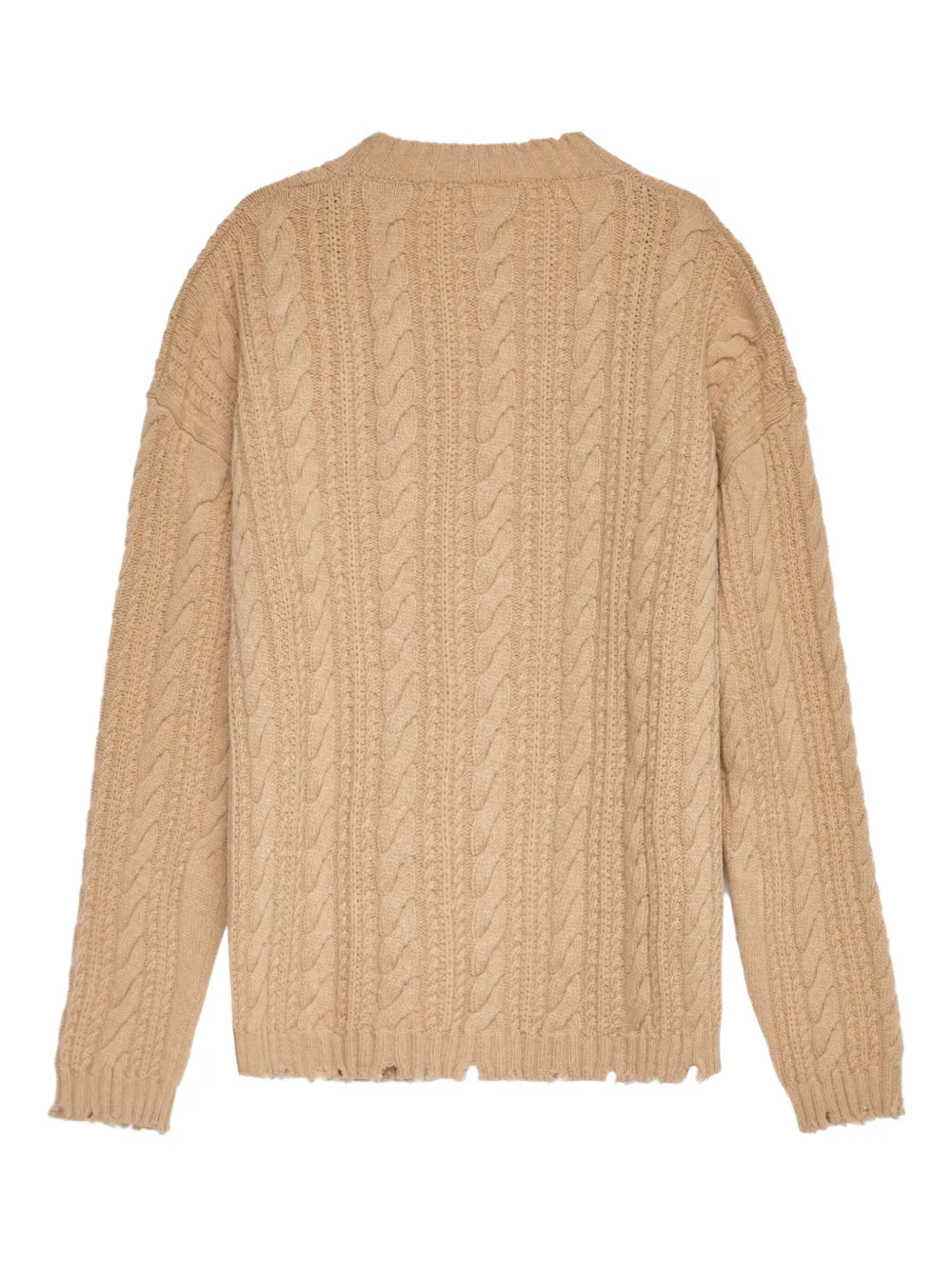 A Paper Kid Cable-knit Pocket Cardigan In Nude