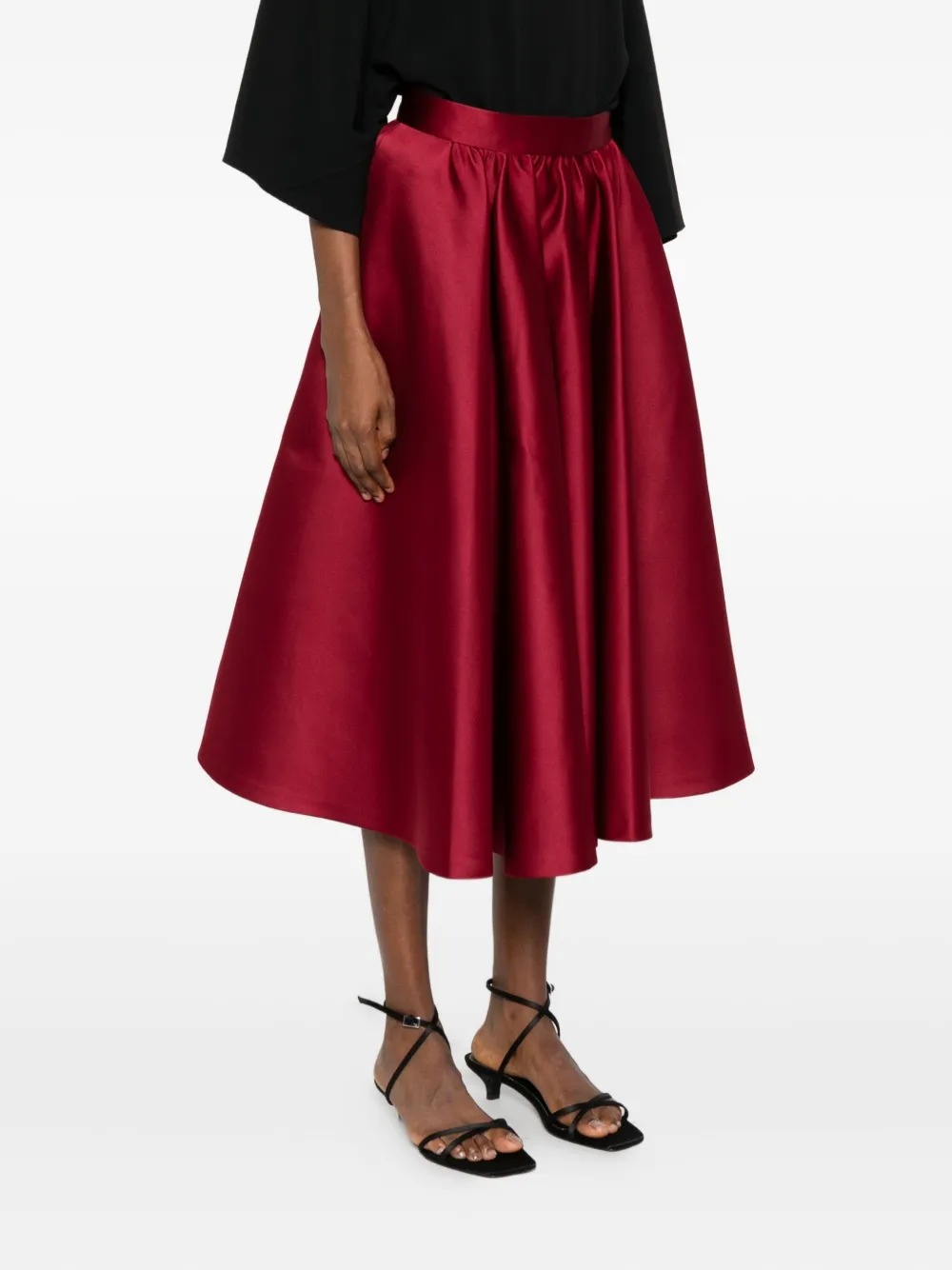 Max Mara Midi-plooirok Rood