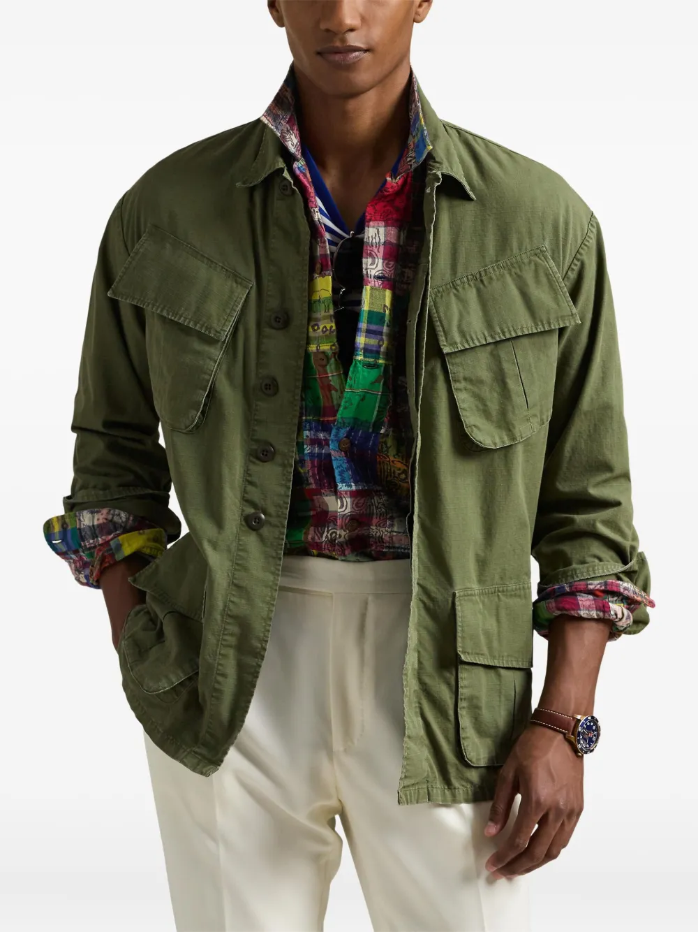 Polo Ralph Lauren Ripstop shirtjack Groen