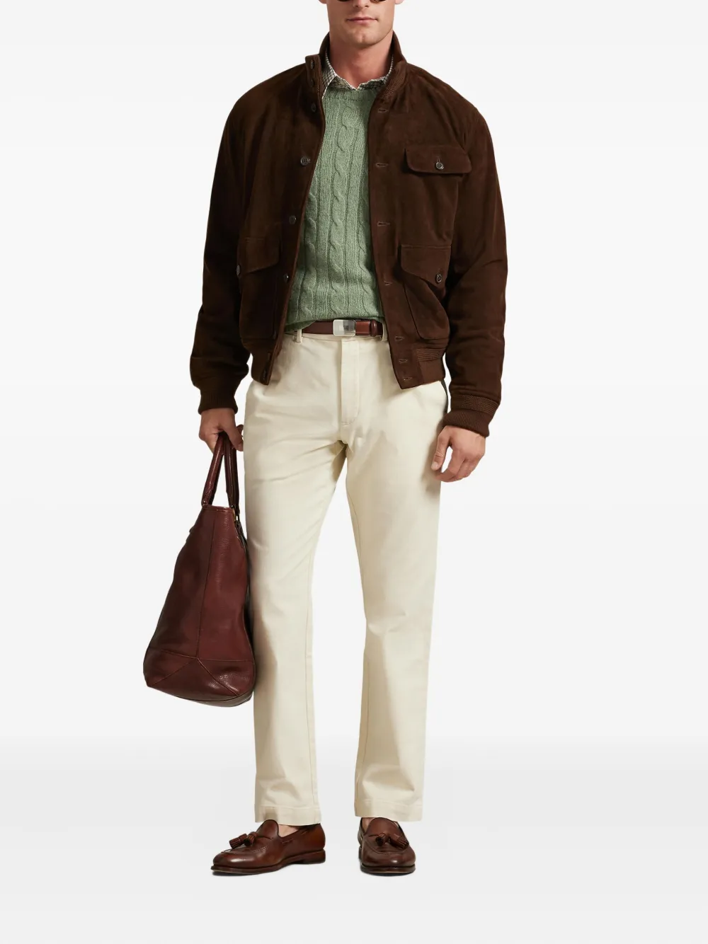 Polo Ralph Lauren Broek met riemlussen Beige