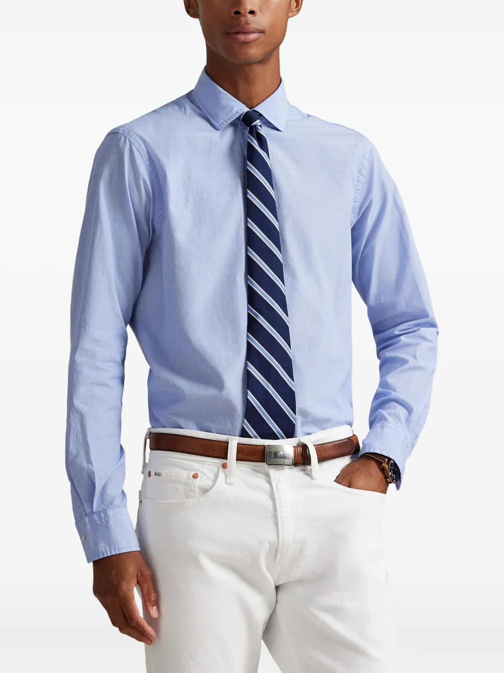 Polo Ralph Lauren Overhemd met puntkraag en lange mouwen Blauw