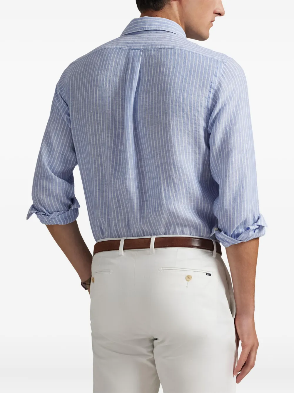 Polo Ralph Lauren Button-up Striped Shirt In Blue