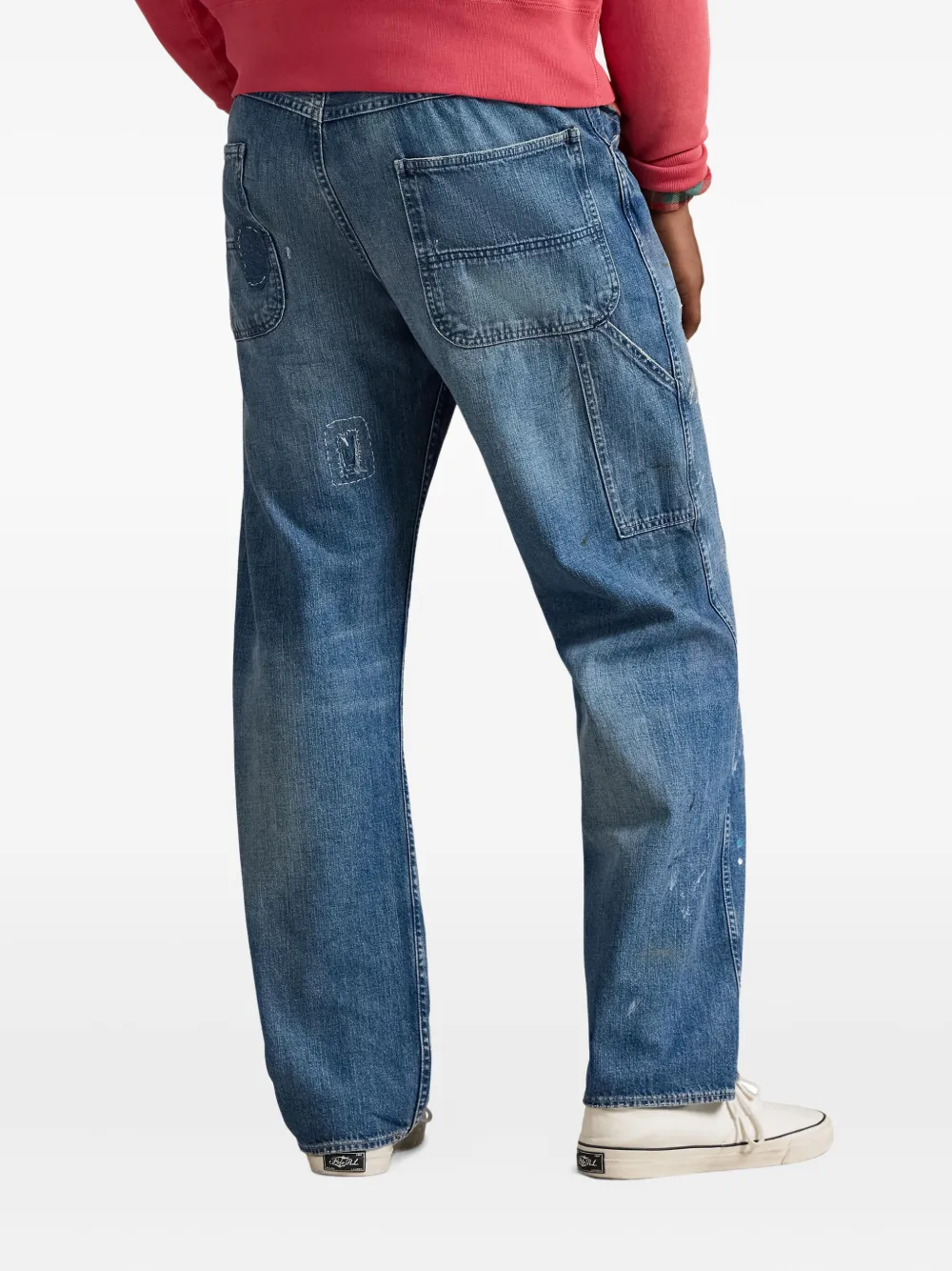 Polo Ralph Lauren Patchwork Denim Straight-leg Jeans In Blue