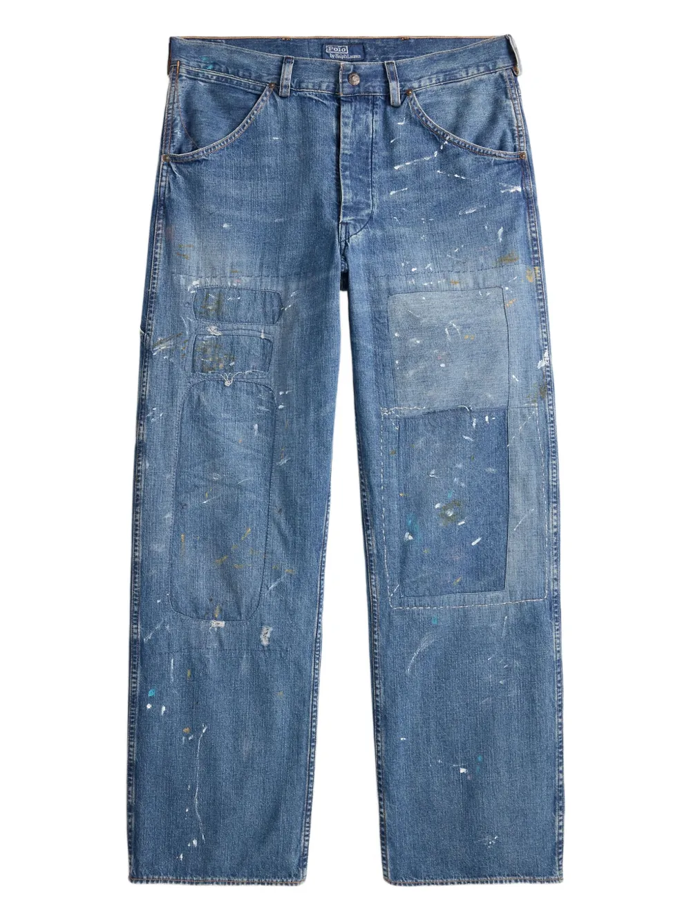 Polo Ralph Lauren Jeans dritti con design patchwork - Blu