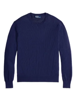 Ralph Lauren Purple Label Vネック カシミアセーター | ブルー 