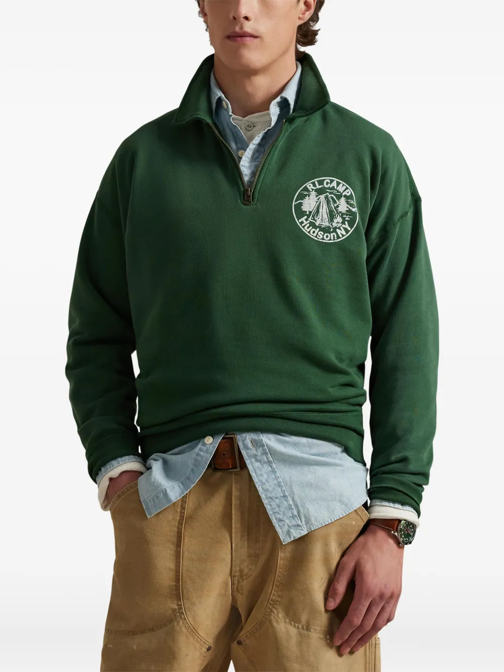 Polo Ralph Lauren Zip-up Sweatshirt In Green