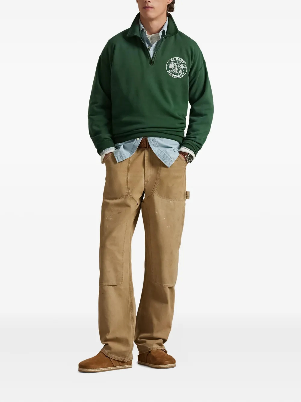 Polo Ralph Lauren Zip-up Sweatshirt In Green