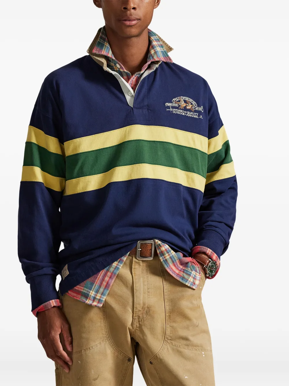 Polo Ralph Lauren Gestreept poloshirt met lange mouwen Blauw