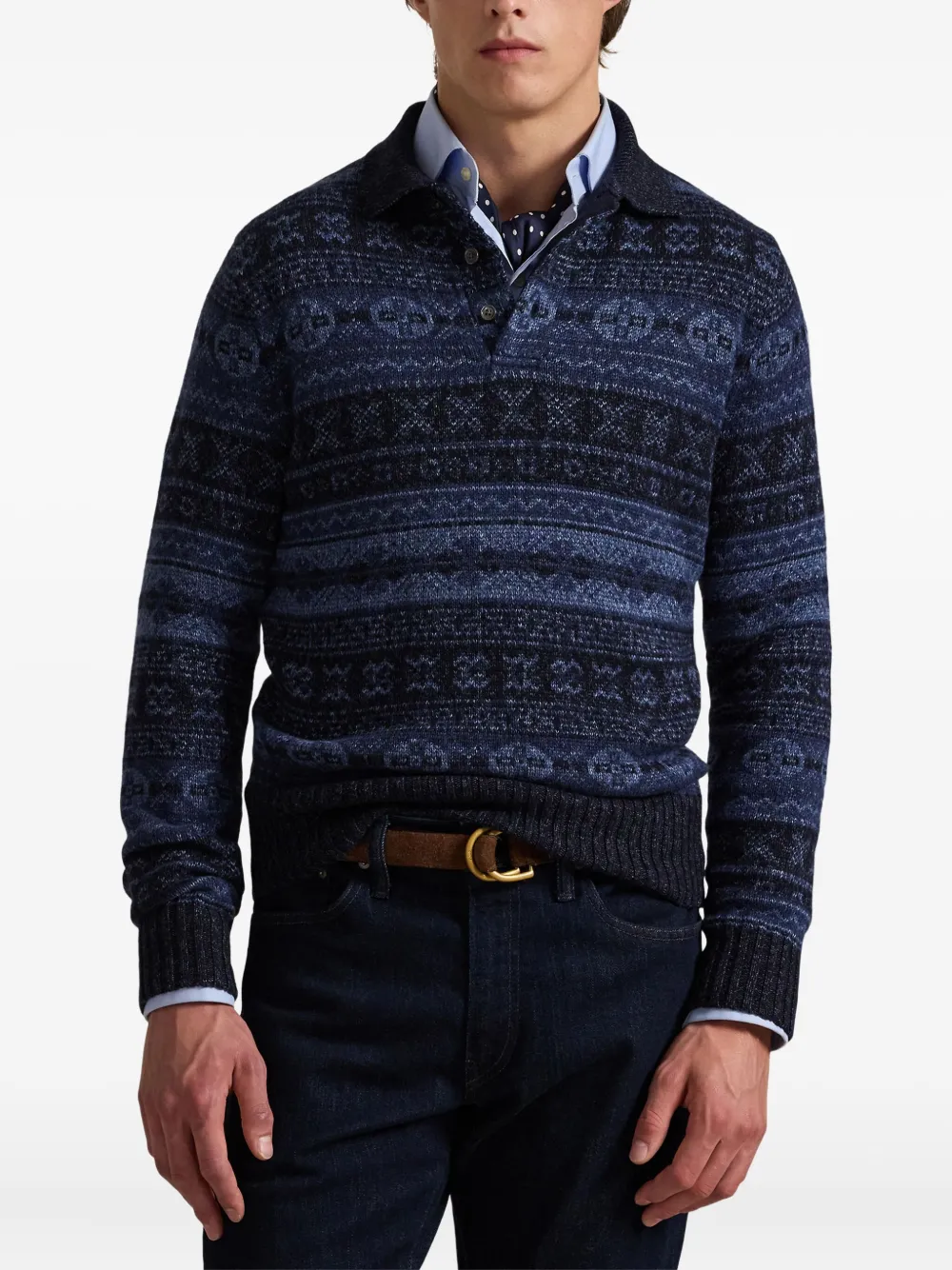 Polo Ralph Lauren Trui met kraag en lange mouwen Blauw