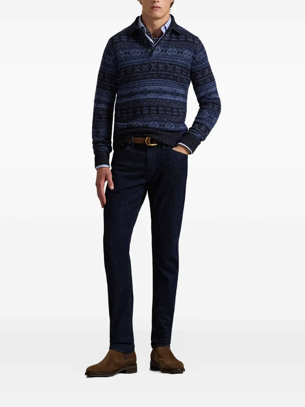 Polo Ralph Lauren Trui met kraag en lange mouwen Blauw