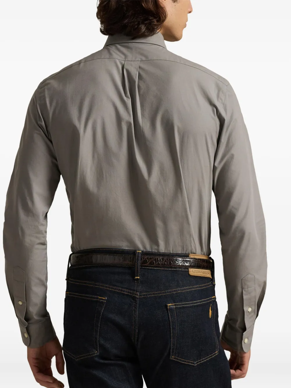 Polo Ralph Lauren Popeline overhemd met lange mouwen Grijs