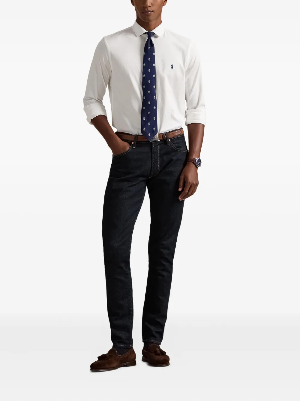 Polo Ralph Lauren camisa manga larga con cuello de pico