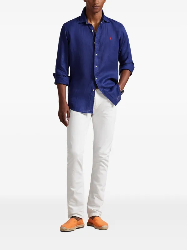Polo by Ralph Lauren ロングスリーブポロ リネン混　ネイビー Polo by Ralph Lauren ロングスリーブポロ リネン混 ネイビー Polo