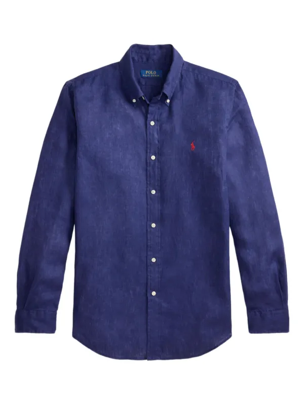 Polo by Ralph Lauren ロングスリーブポロ リネン混　ネイビー Polo by Ralph Lauren ロングスリーブポロ リネン混 ネイビー Polo