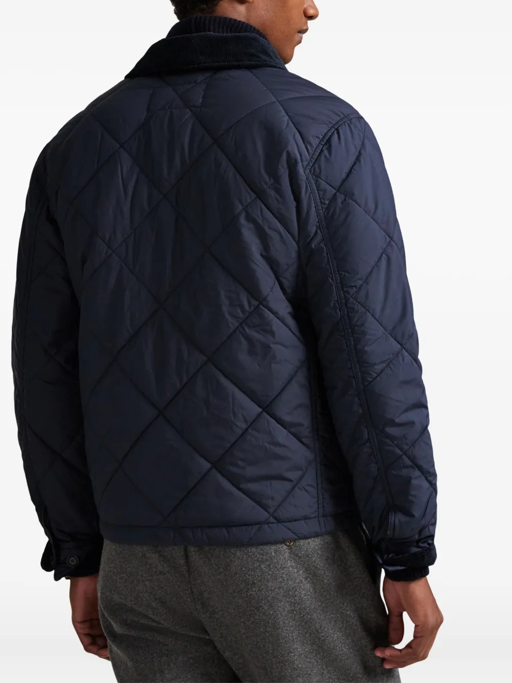 Polo Ralph Lauren Quilted Corduroy-collar Jacket In Blue