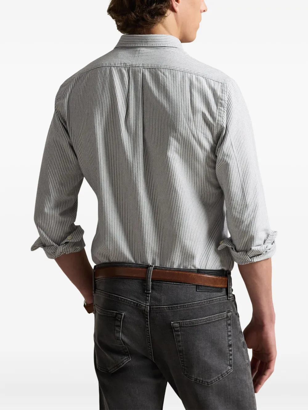long-sleeved striped shirt