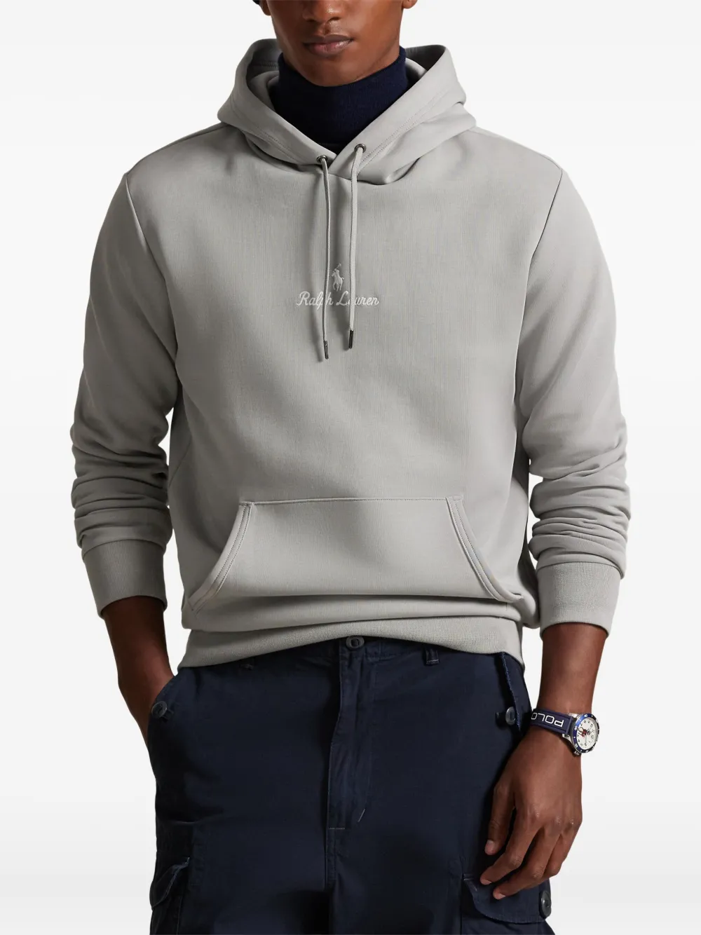 Polo Ralph Lauren Drawstring Hoodie In Gray