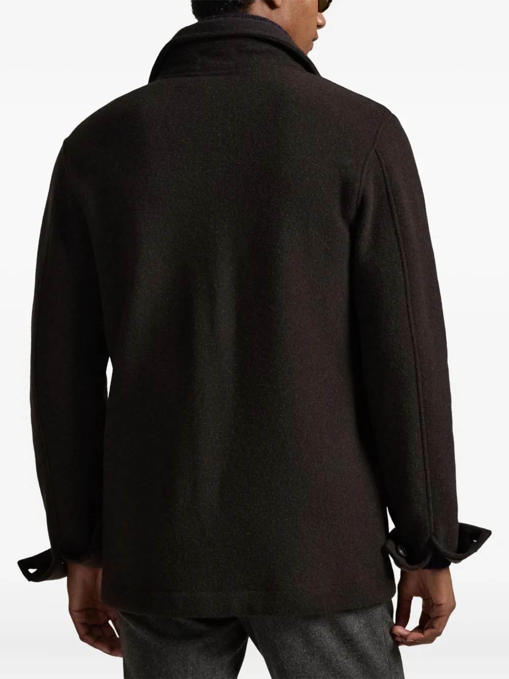 Polo Ralph Lauren Long-sleeve Brushed Double Knit Chore Jacket In Brown