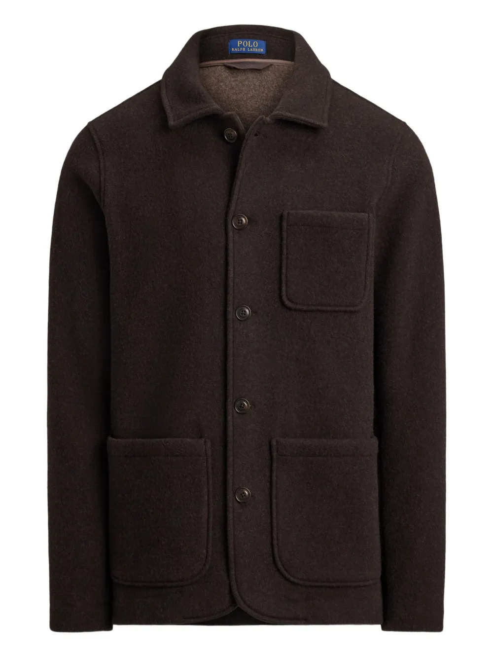 Polo Ralph Lauren Long-sleeve Brushed Double Knit Chore Jacket In Brown