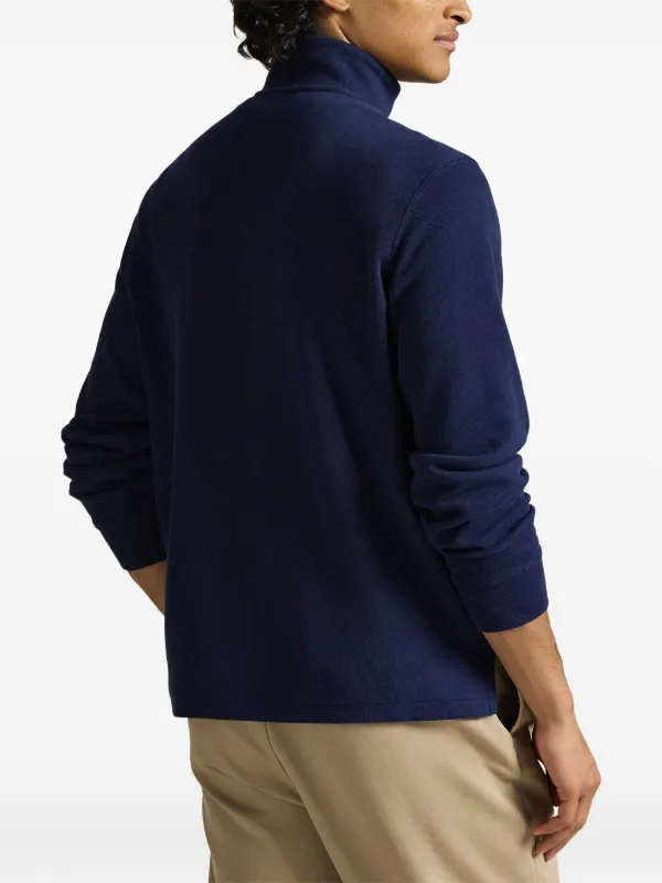 Polo Ralph Lauren Moletom Com Zíper Parcial | Azul | FARFETCH BR